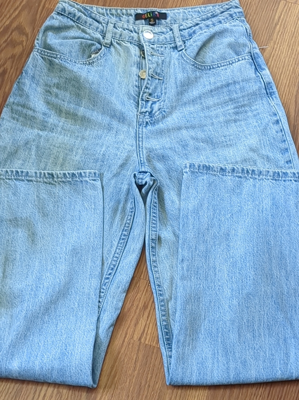dELiA*s Light Blue Boyfriend Jeans with Knee Patches